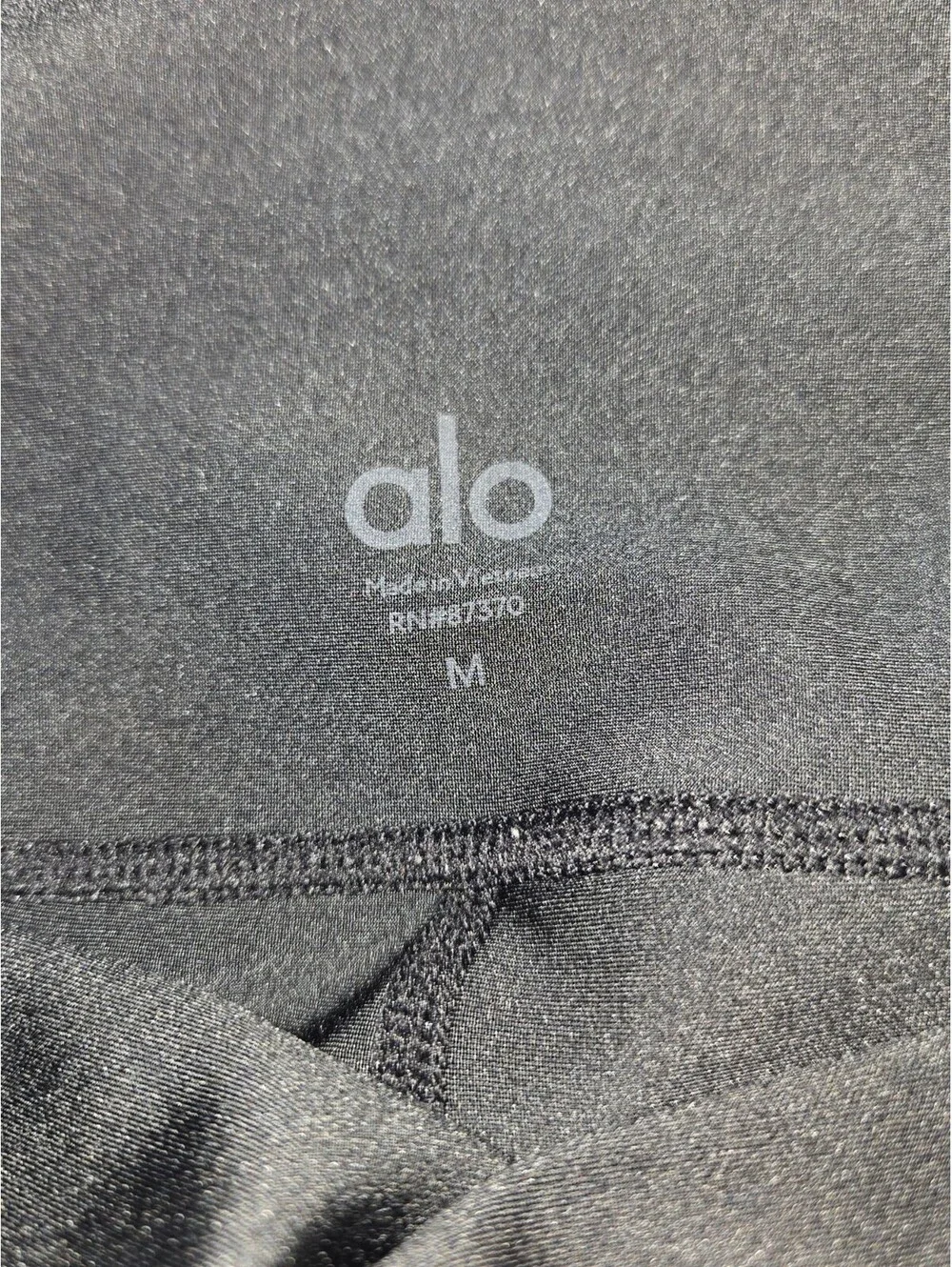 Alo Yoga Moto Leggings Black High Waisted Ribbed Mesh Panels Womens Size M